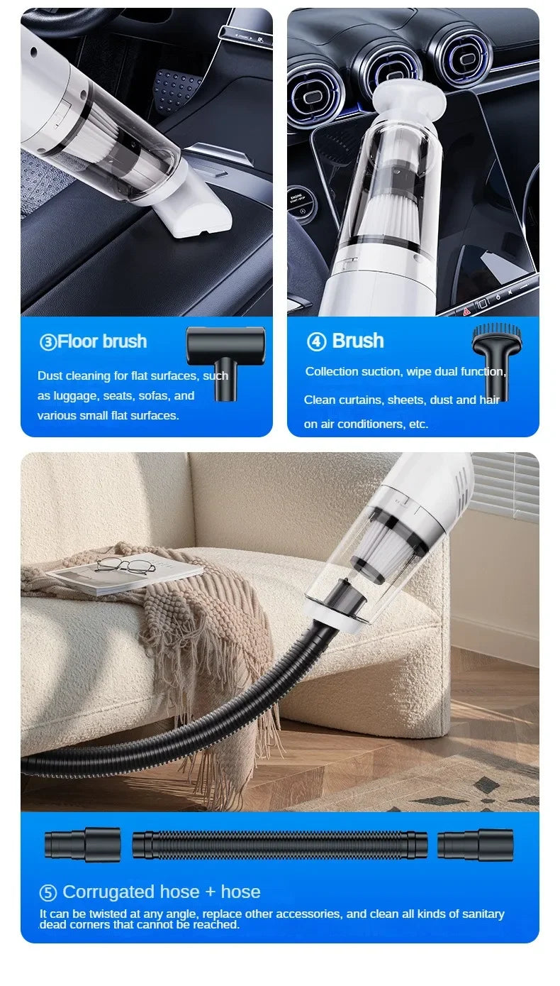 Multifunction Cleaning Machine Car and Home Use Wireless Vacuum Cleaner Handheld High Power Vacuum Portable Wireless Cleaner