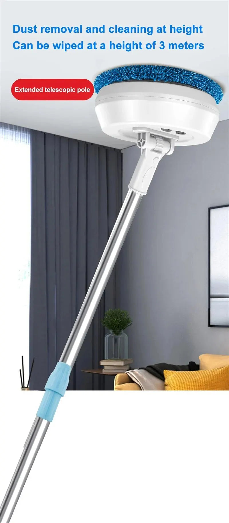 Electric Mop Cleaning Machine Automatic 2 in 1 Wet & Dry Home Cleaner Car Wireless Electric Spin Mop Ceiling Door WindowsCleaner