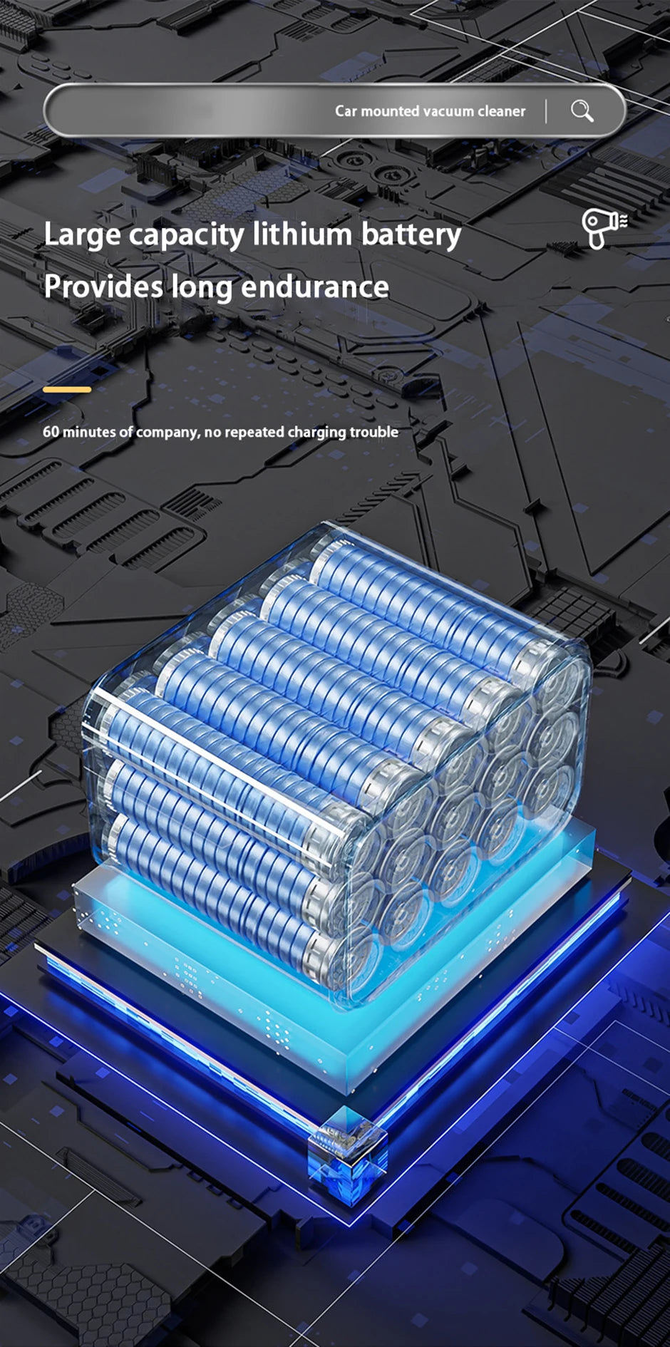 Car Vacuum Cleaner Strong Suction Cleaning Mini Machine Wireless Portable Handhled Blower Machine Air Duster for Home Appliances