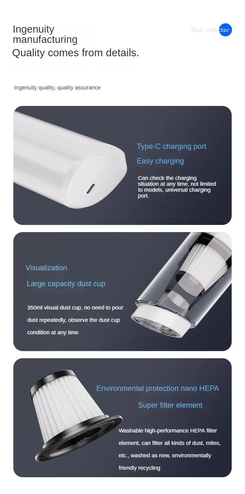 Multifunction Cleaning Machine Car and Home Use Wireless Vacuum Cleaner Handheld High Power Vacuum Portable Wireless Cleaner